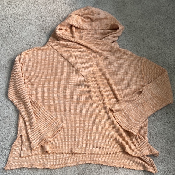 Free People Beach Erica Hoodie Pullover Top Waffle Knit Size medium - Picture 4 of 5